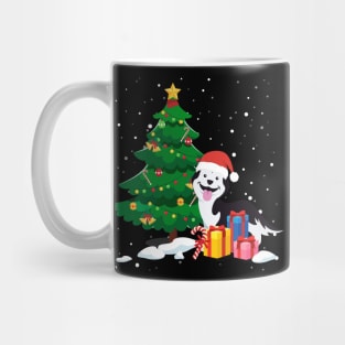 Santa Husky Christmas Lights Shirt Xmas Gift Mug